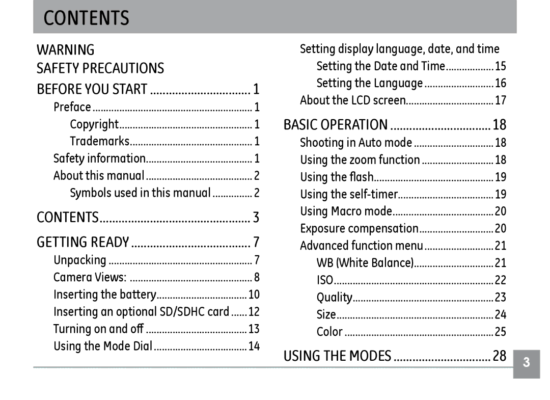 GE H855 manual Safety Precautions 