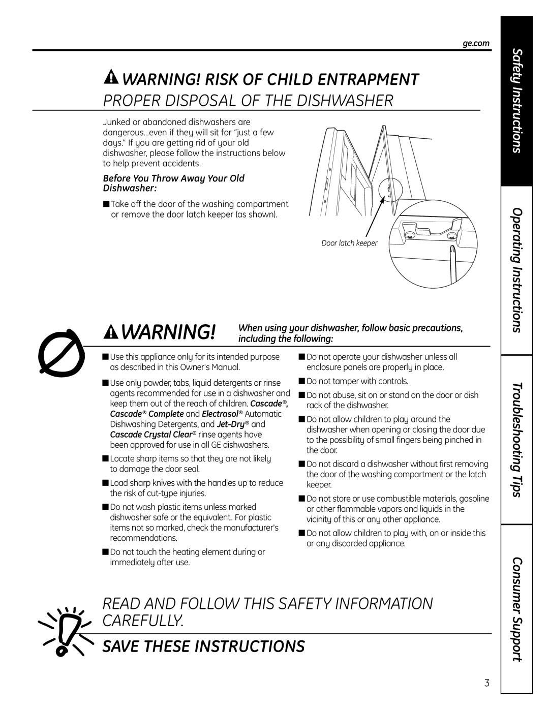 GE GSD1000, HDA3000, GHDA300 SERIES, GSD2000 manual Before You Throw Away Your Old Dishwasher, Ge.com 