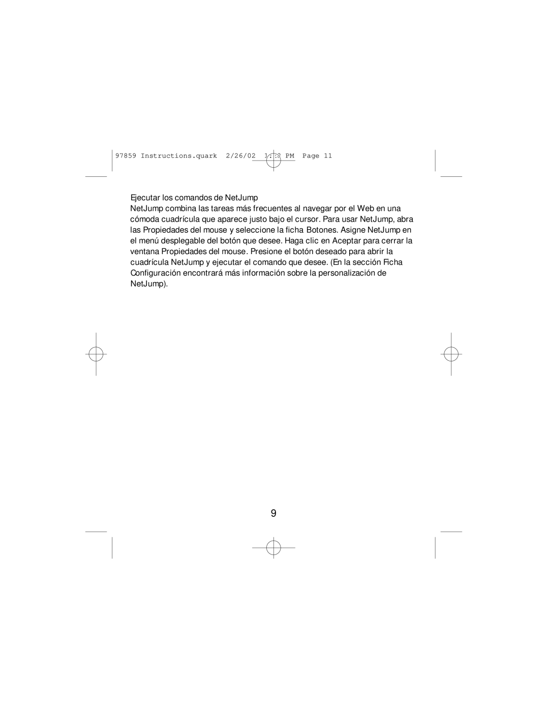 GE HO97859 instruction manual Ejecutar los comandos de NetJump 