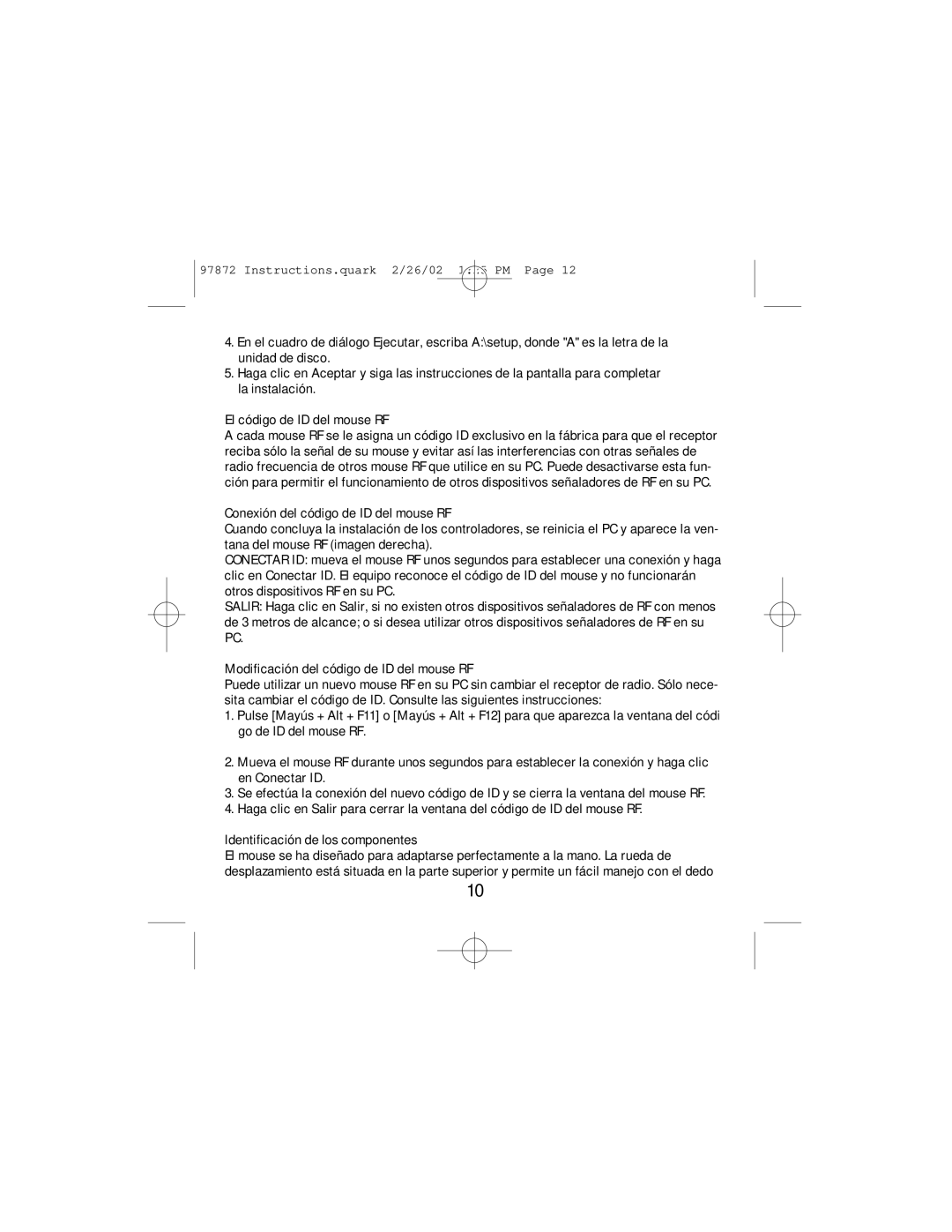 GE HO97872 instruction manual Instructions.quark 2/26/02 125 PM 