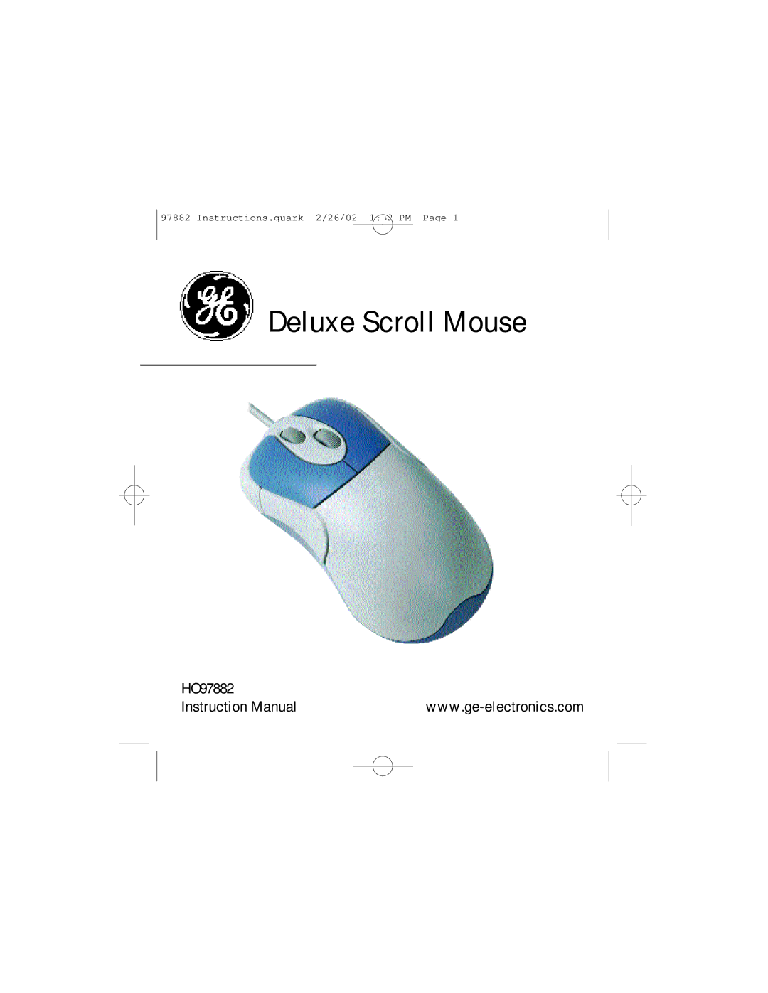 GE HO97882 instruction manual Deluxe Scroll Mouse 