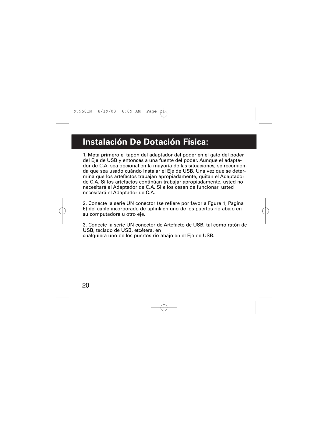 GE HO97958 manual Instalación De Dotación Física 