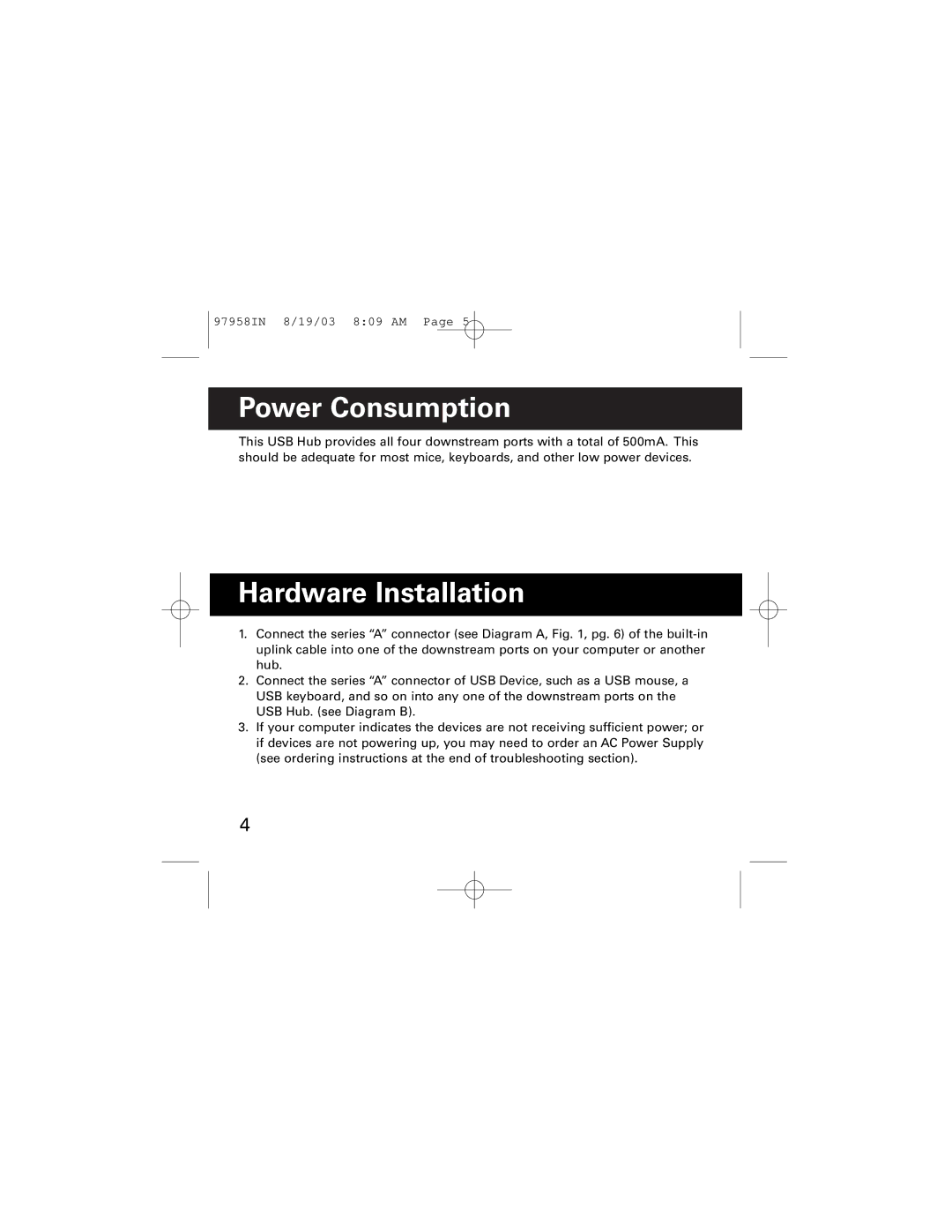 GE HO97958 manual Power Consumption, Hardware Installation 