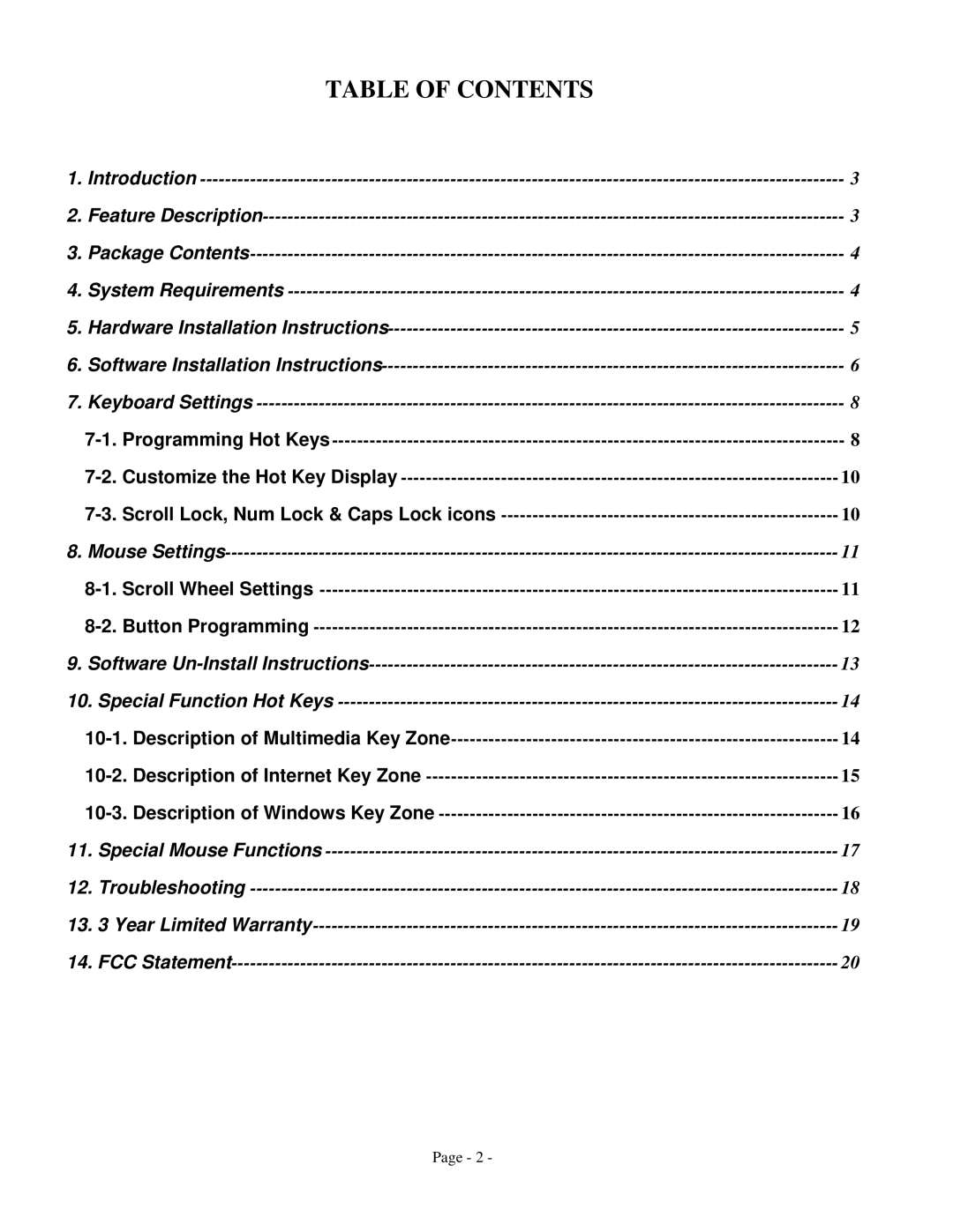 GE HO98056 user manual Table of Contents 