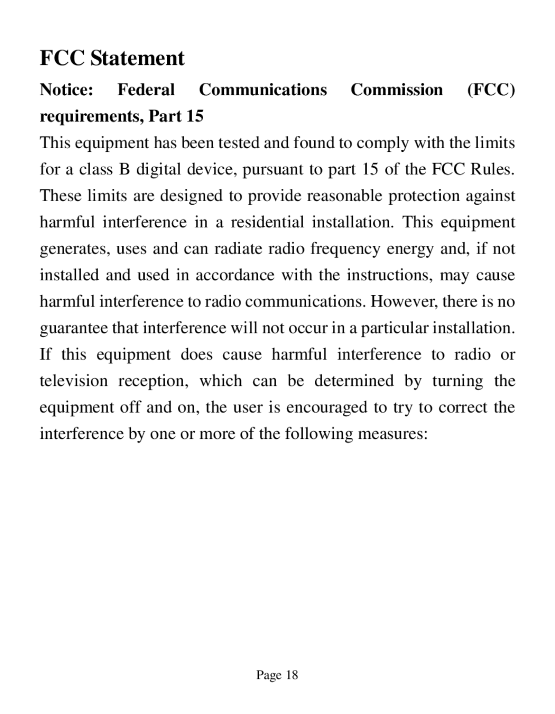 GE HO98535 instruction manual FCC Statement 