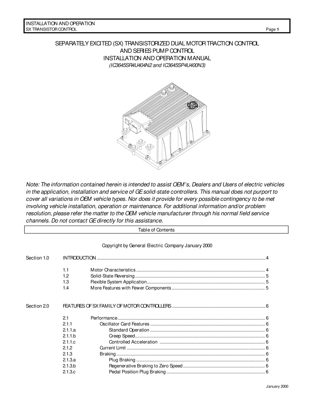 GE IC3645SR4U404N2, IC3645SP4U400N3 operation manual Installation and Operation 