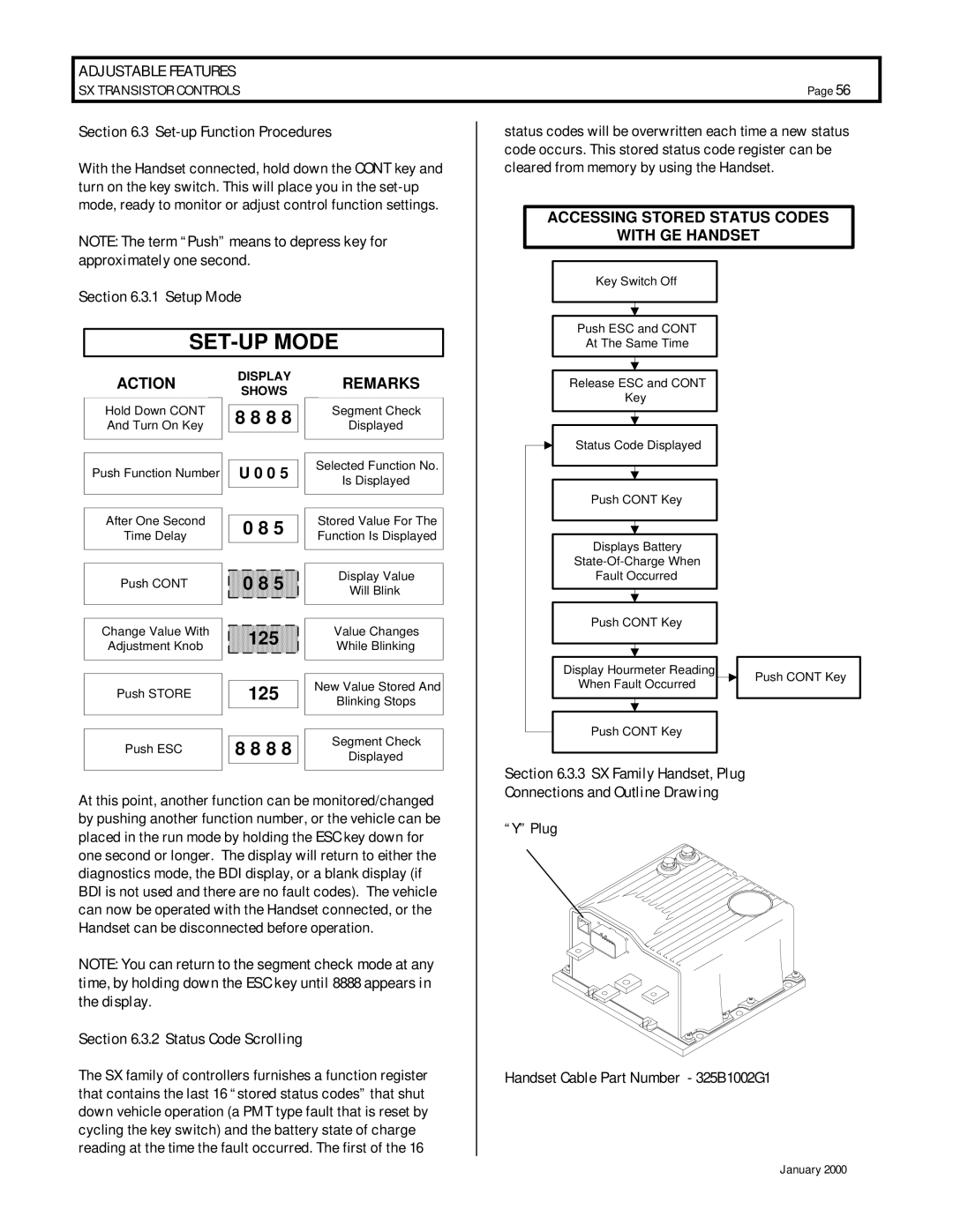 GE IC3645SP4U400N3, IC3645SR4U404N2 operation manual Action, Remarks, Accessing Stored Status Codes With GE Handset 