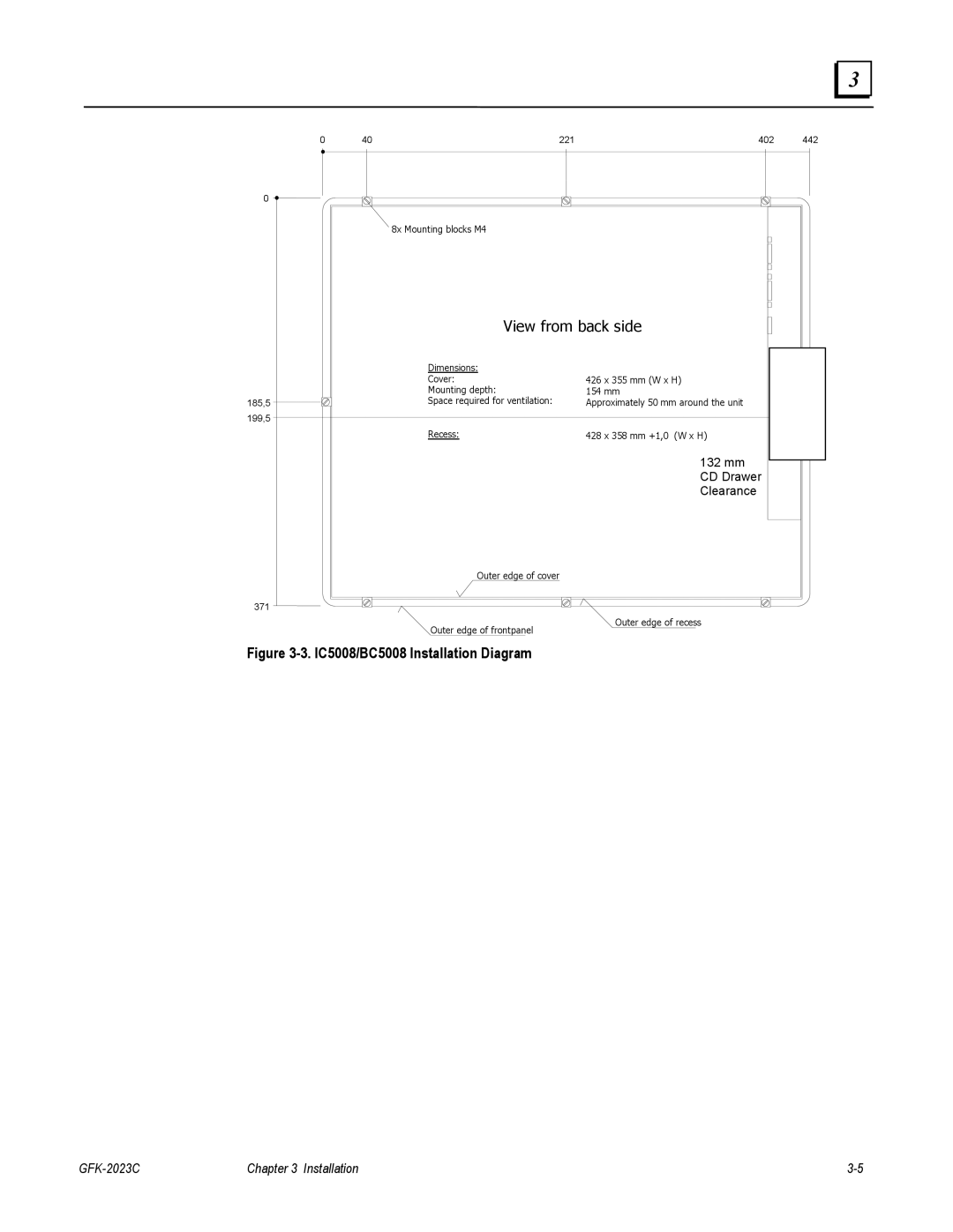 GE IC5005, IC5002, BC5005, BC5002 user manual IC5008/BC5008 Installation Diagram 