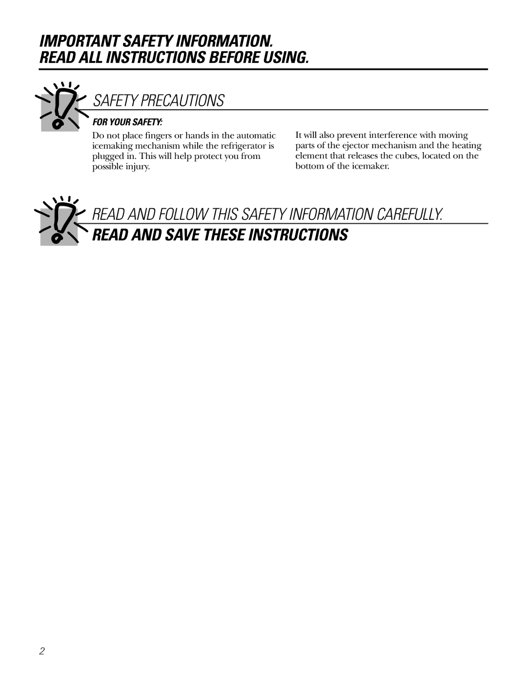 GE IM-5SS installation instructions Read and Save These Instructions 