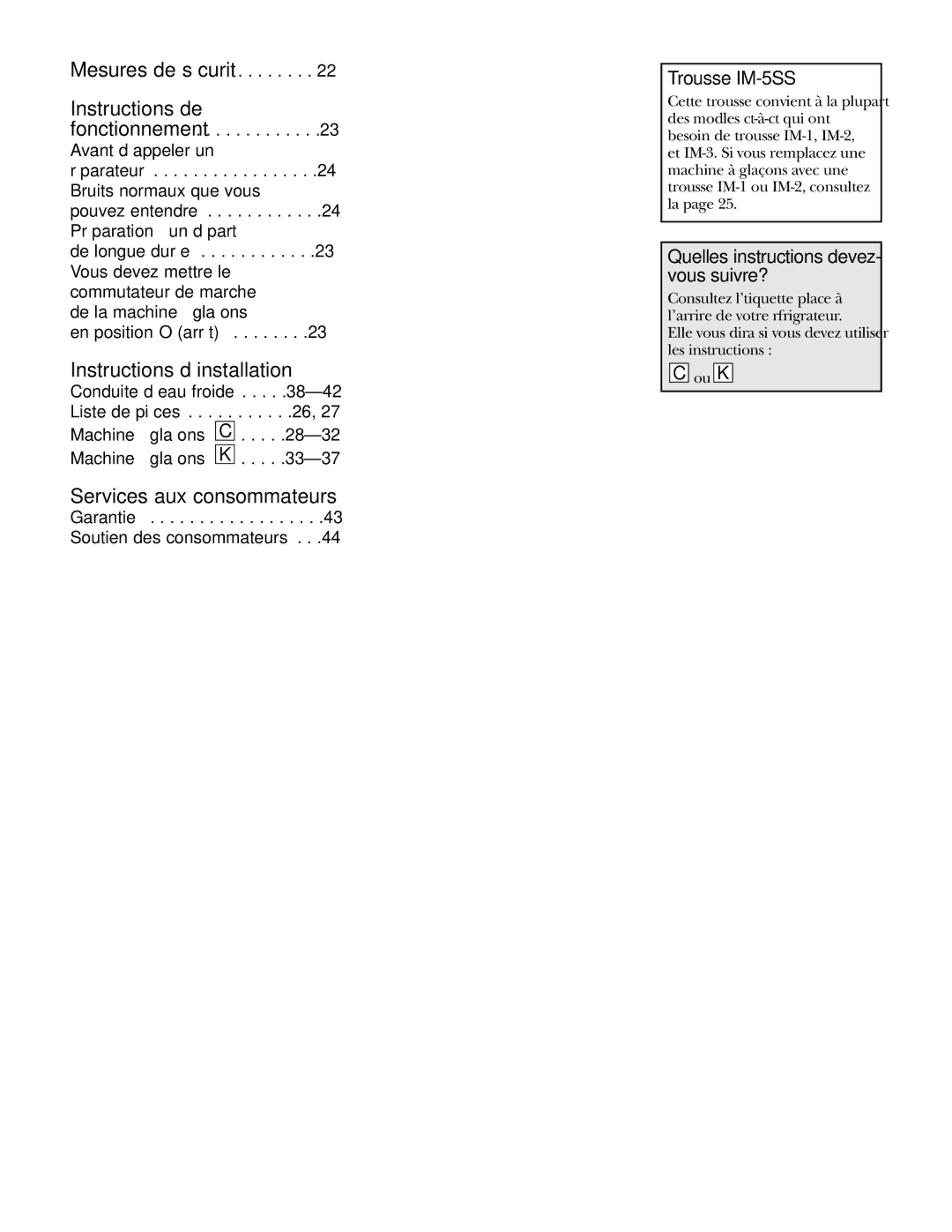 GE installation instructions Trousse IM-5SS, Quelles instructions devez- vous suivre? 