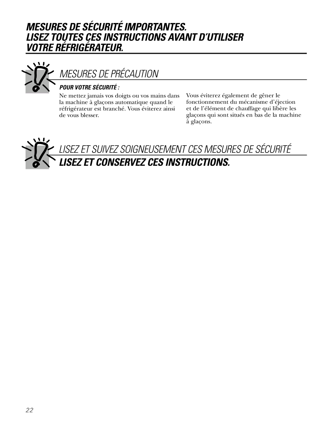 GE IM-5SS installation instructions Lisez ET Conservez CES Instructions 