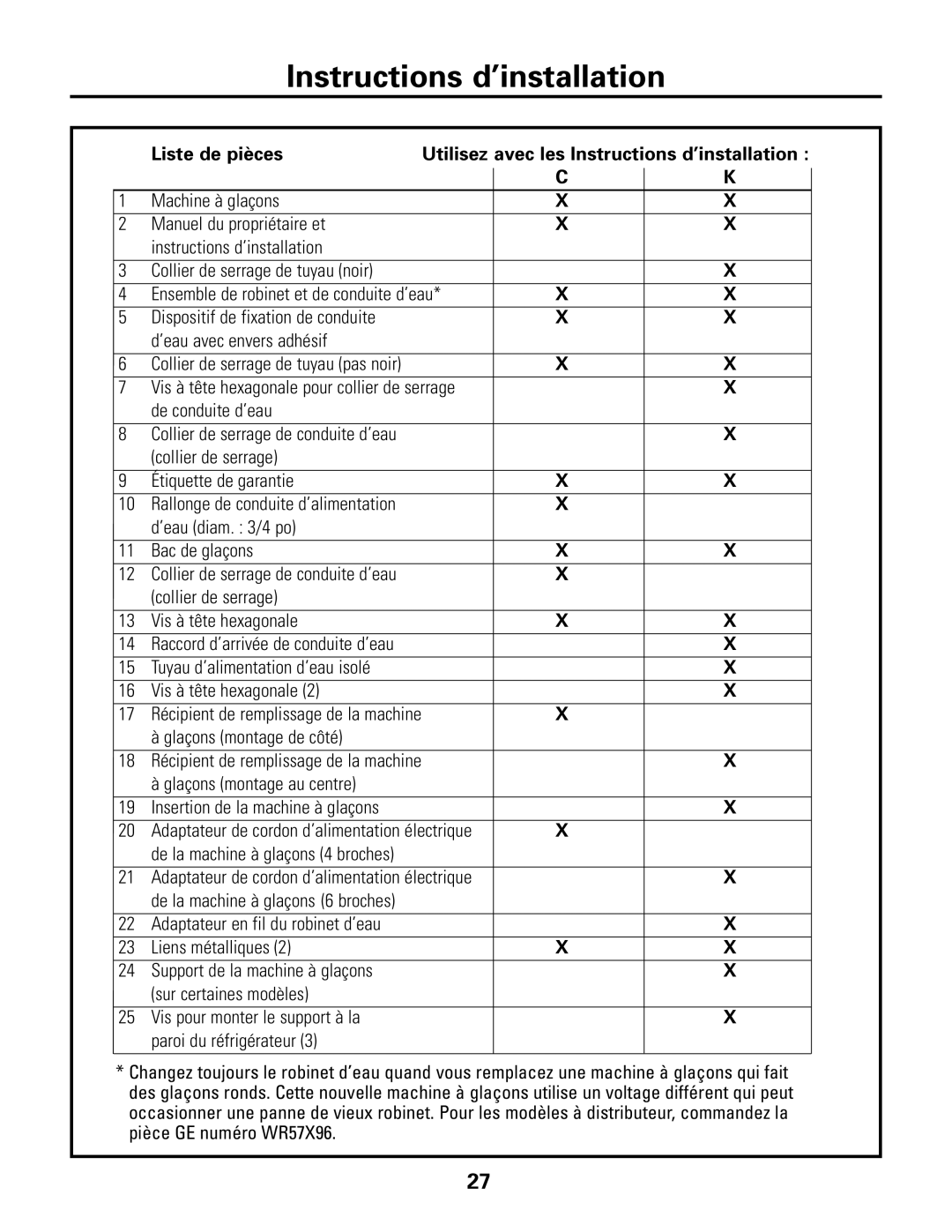 GE IM-5SS installation instructions Collier de serrage Étiquette de garantie 