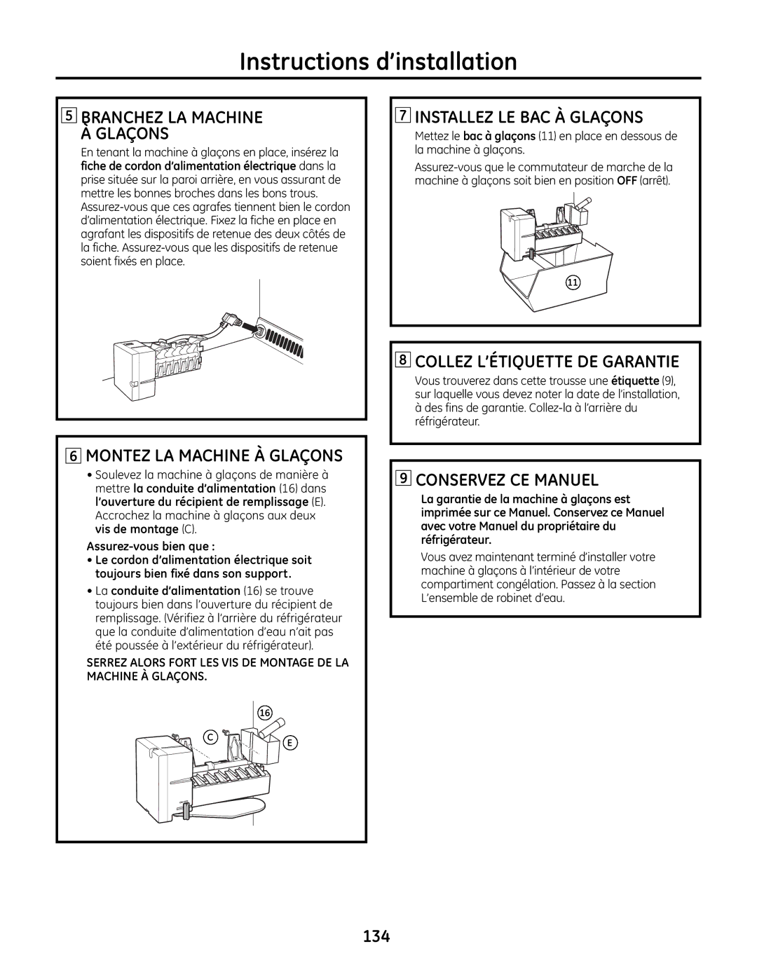 GE IM-6 installation instructions 134 