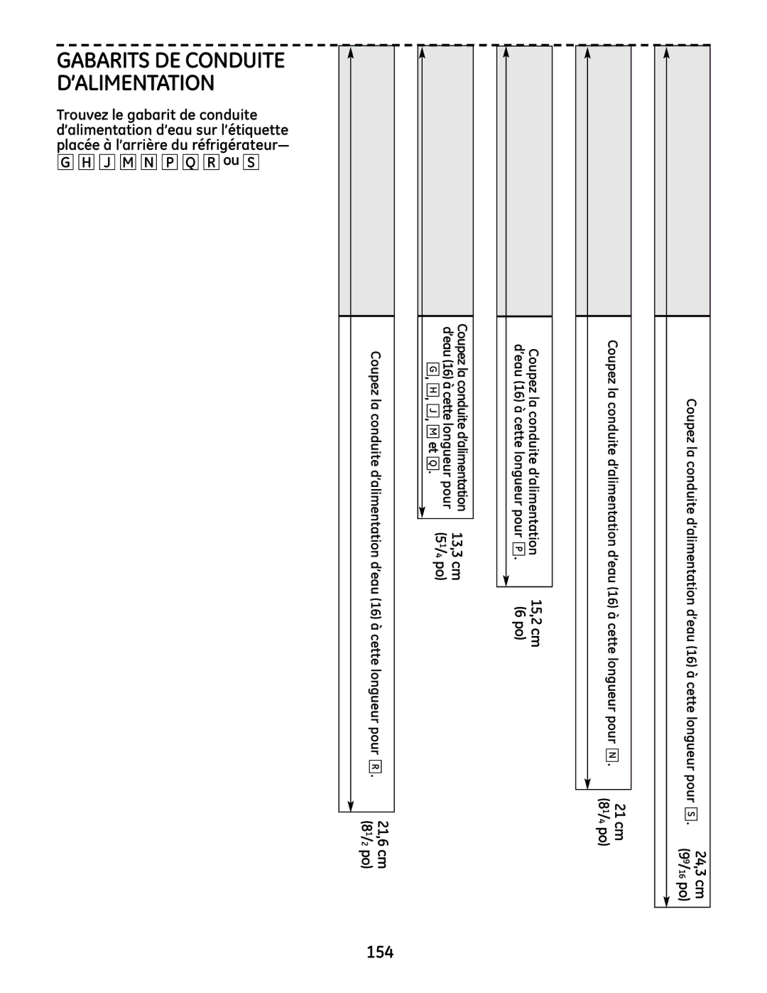 GE IM-6 installation instructions Nmjhgp Q R, ’eau 16 à cette longueur pour P 