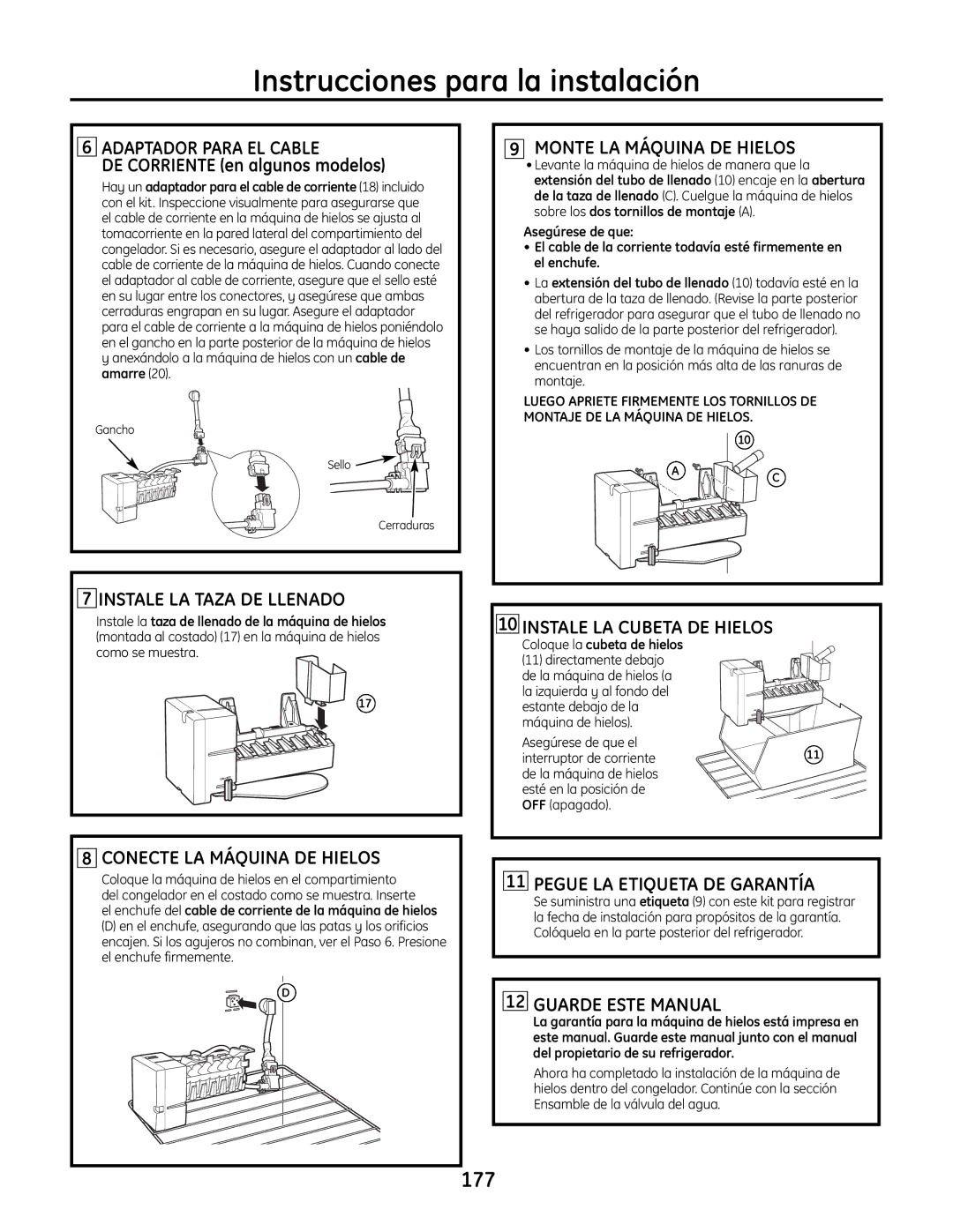 GE IM-6 installation instructions 177 