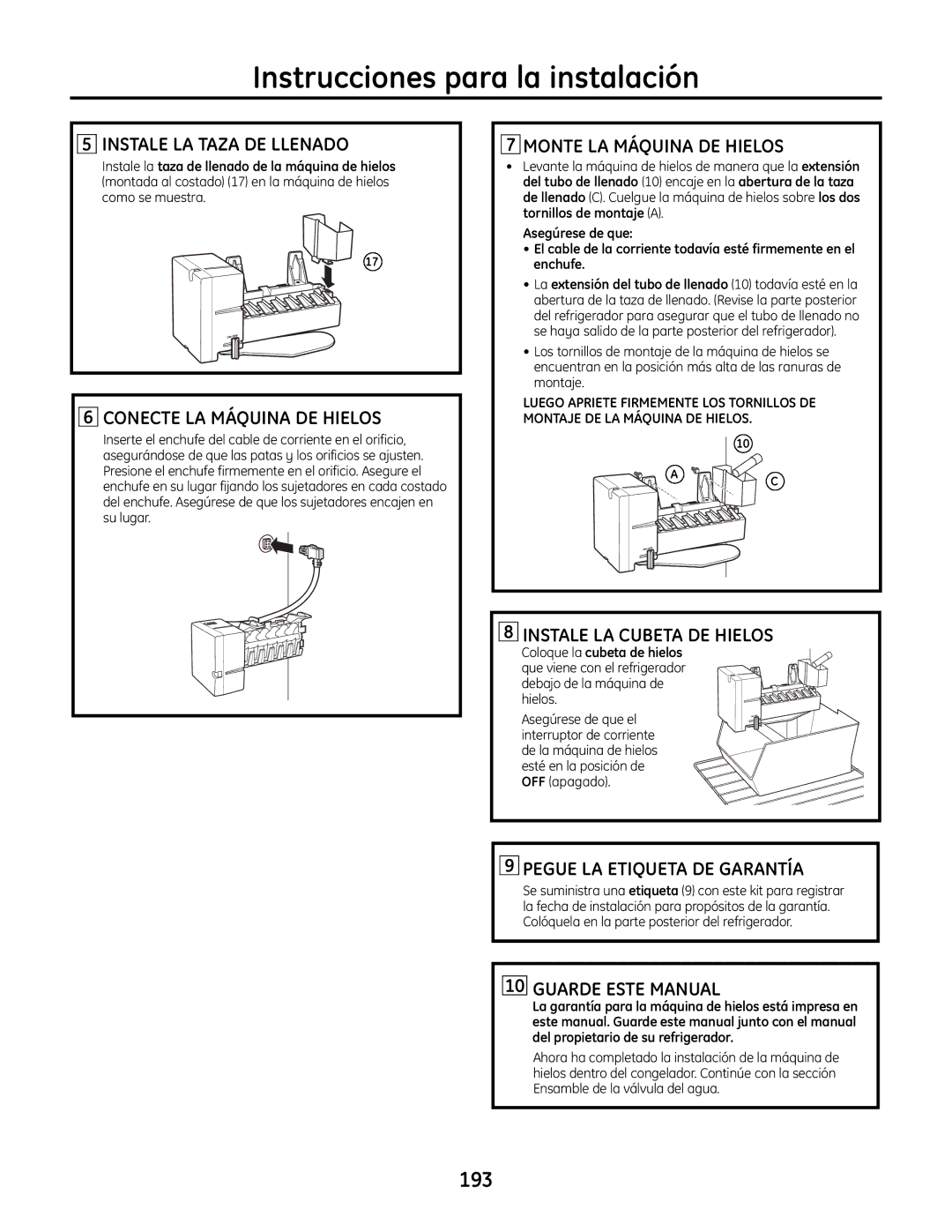 GE IM-6 installation instructions 193 