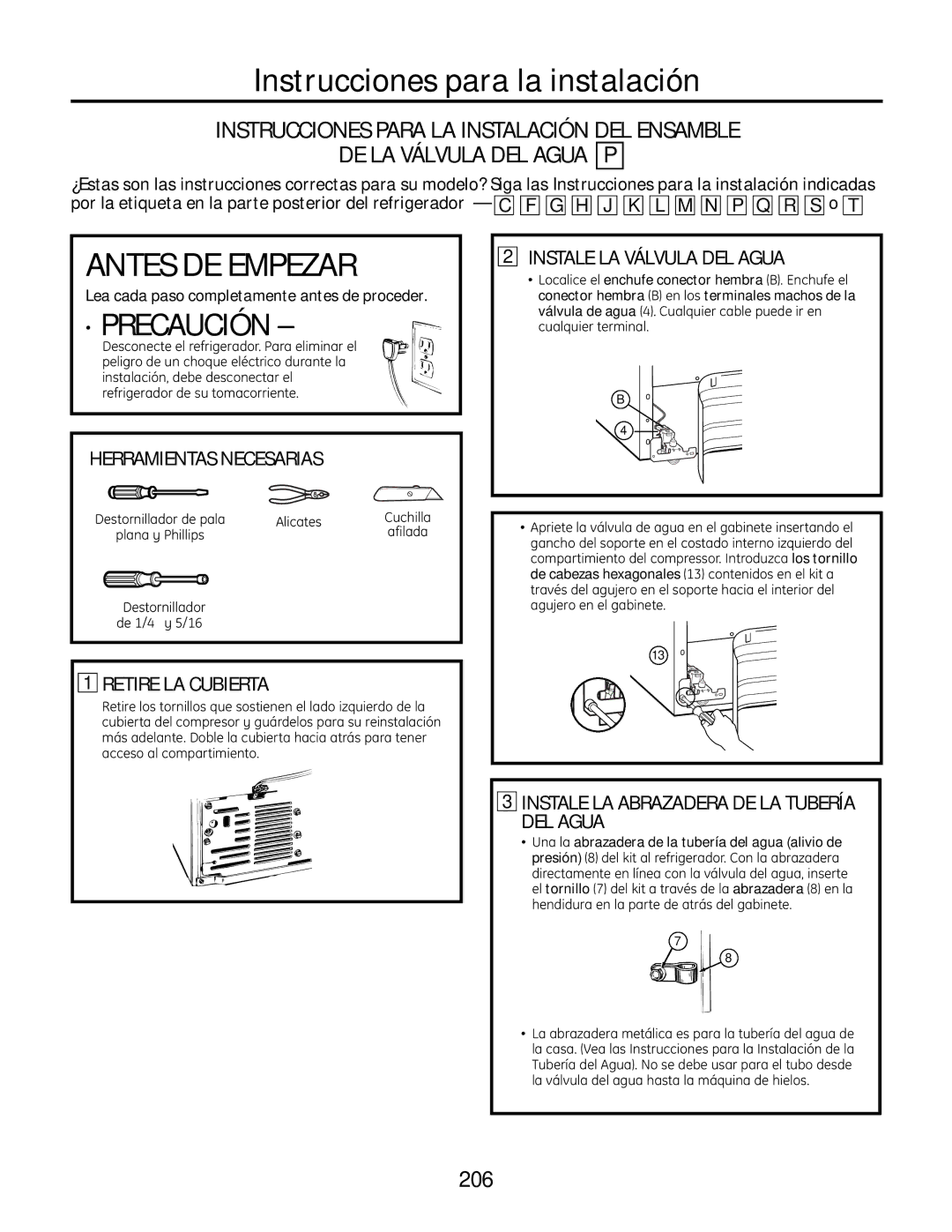 GE IM-6 installation instructions Retire LA Cubierta, Destornillador de 1/4″ y 5/16″ 