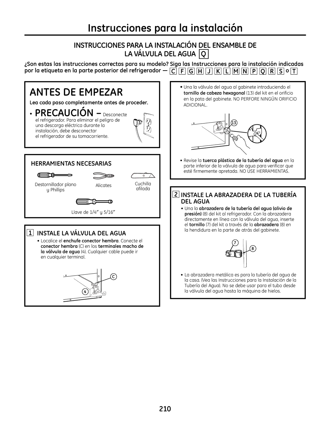 GE IM-6 installation instructions 210 