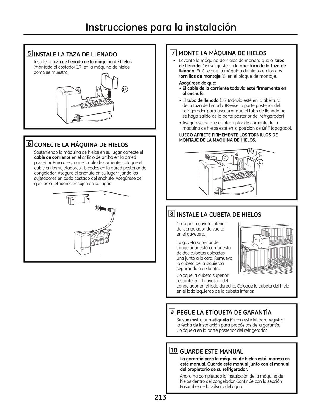 GE IM-6 installation instructions 213 