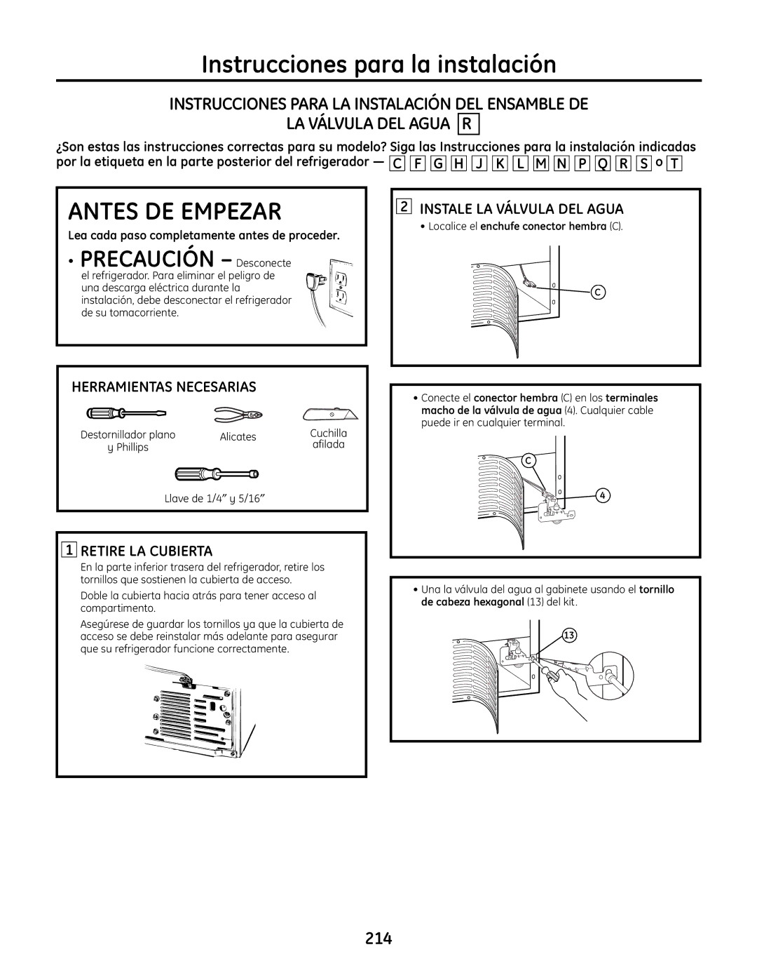 GE IM-6 installation instructions 214 