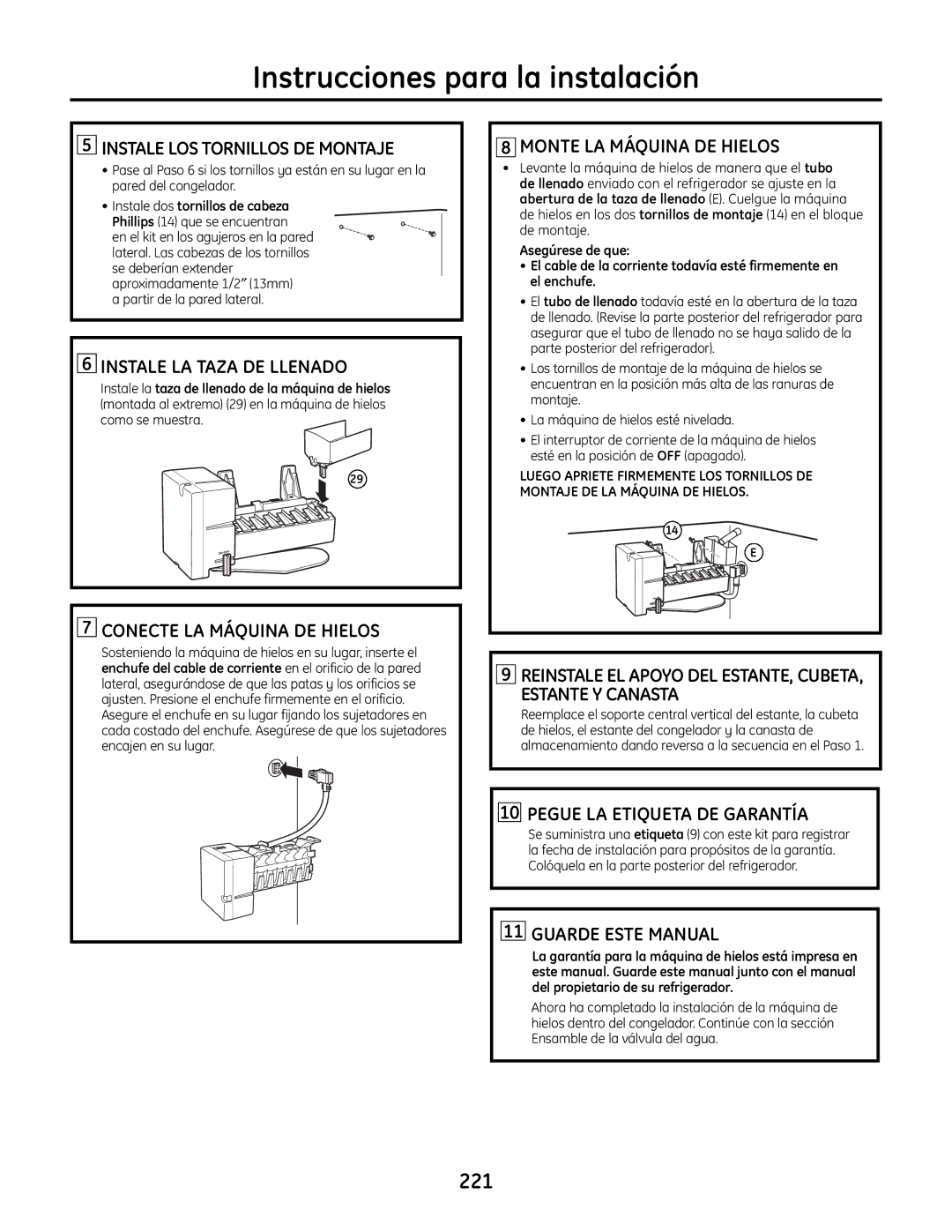 GE IM-6 installation instructions 221 