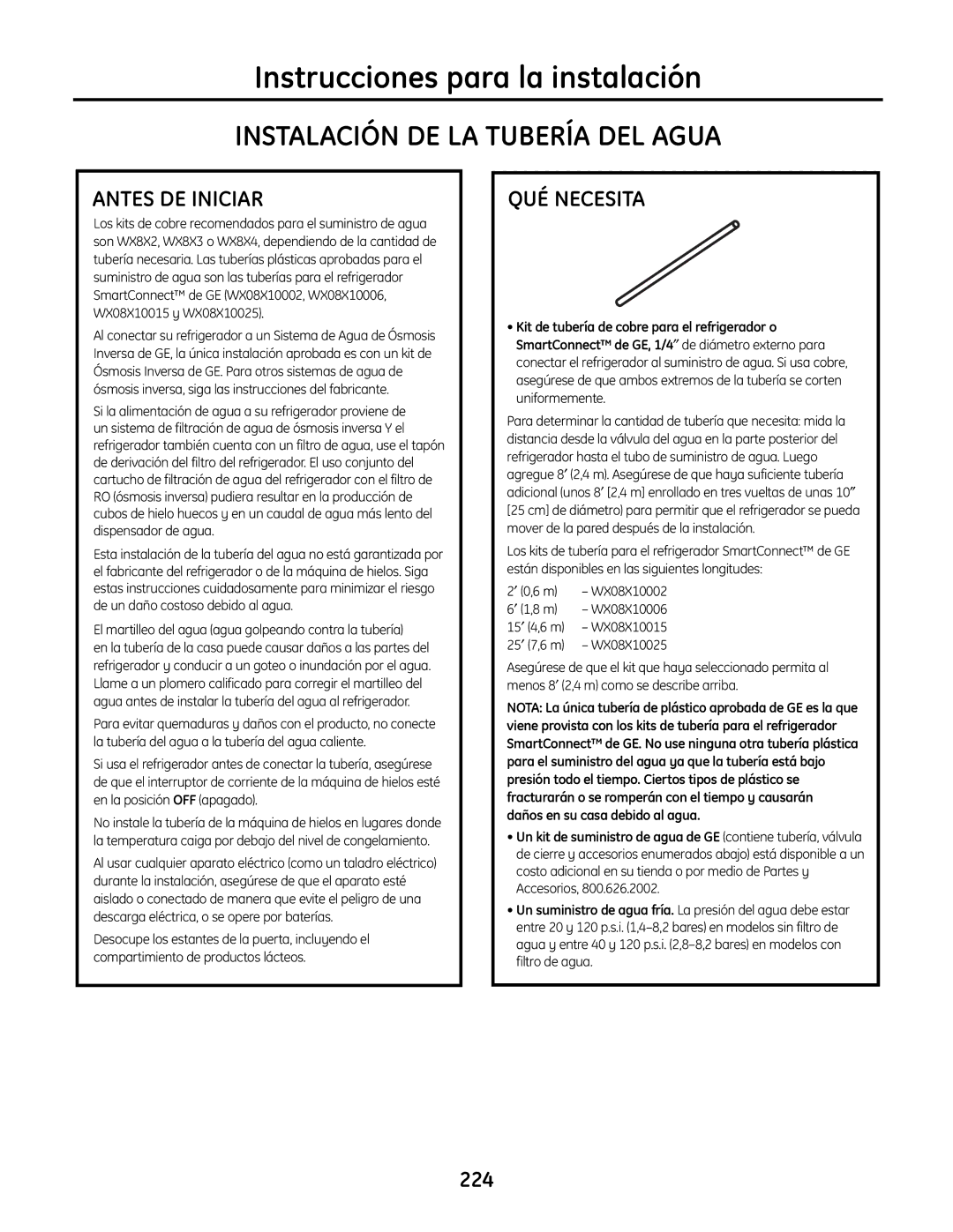 GE IM-6 installation instructions Instalación DE LA Tubería DEL Agua, Antes DE Iniciar, QUÉ Necesita 