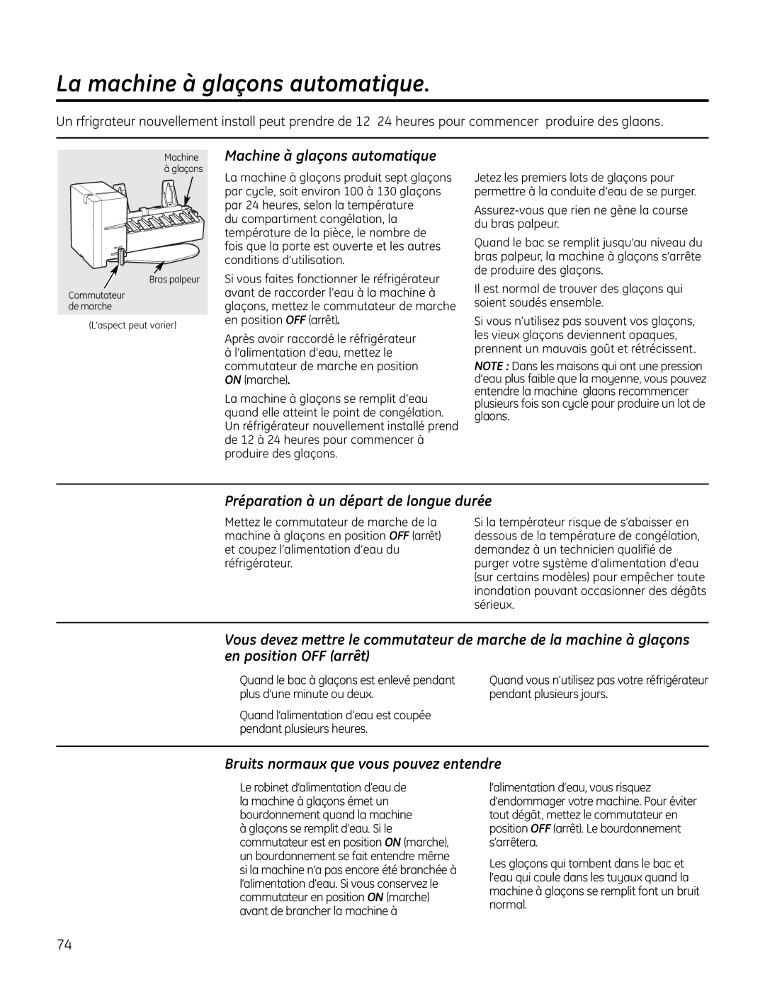 GE IM-6 installation instructions La machine à glaçons automatique 