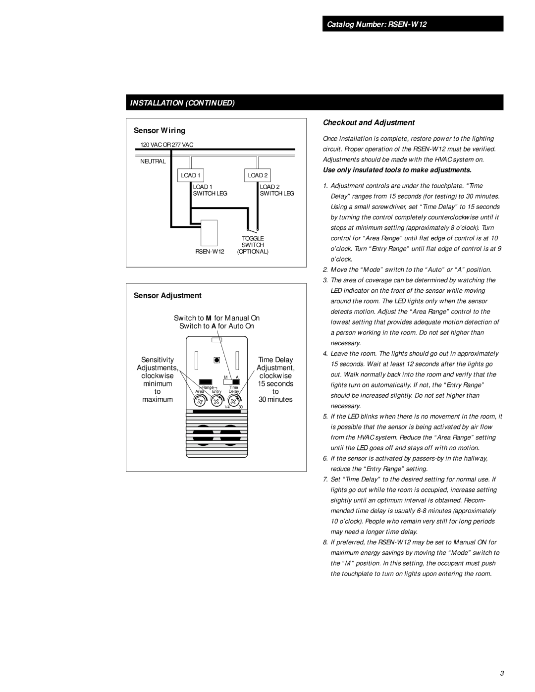 GE IMRSEN-W12 installation instructions Sensor Wiring, Sensor Adjustment, Checkout and Adjustment 