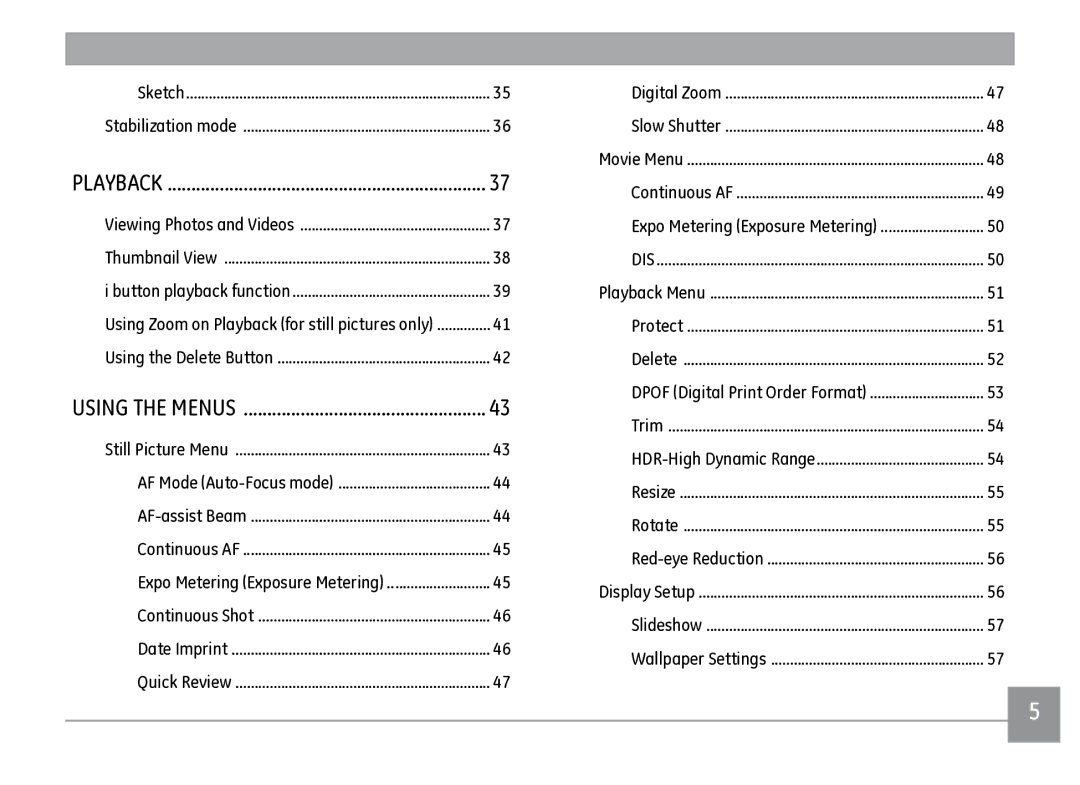 GE J1470S user manual Expo Metering Exposure Metering 