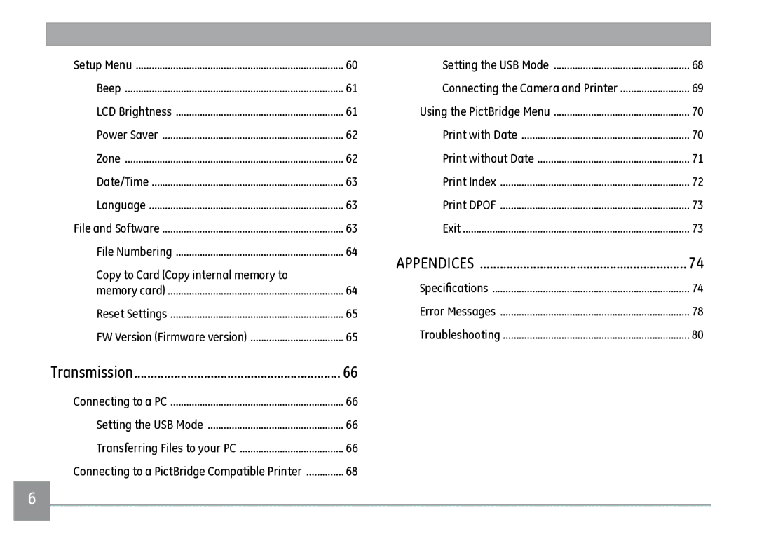 GE J1470S user manual Copy to Card Copy internal memory to, Connecting the Camera and Printer 