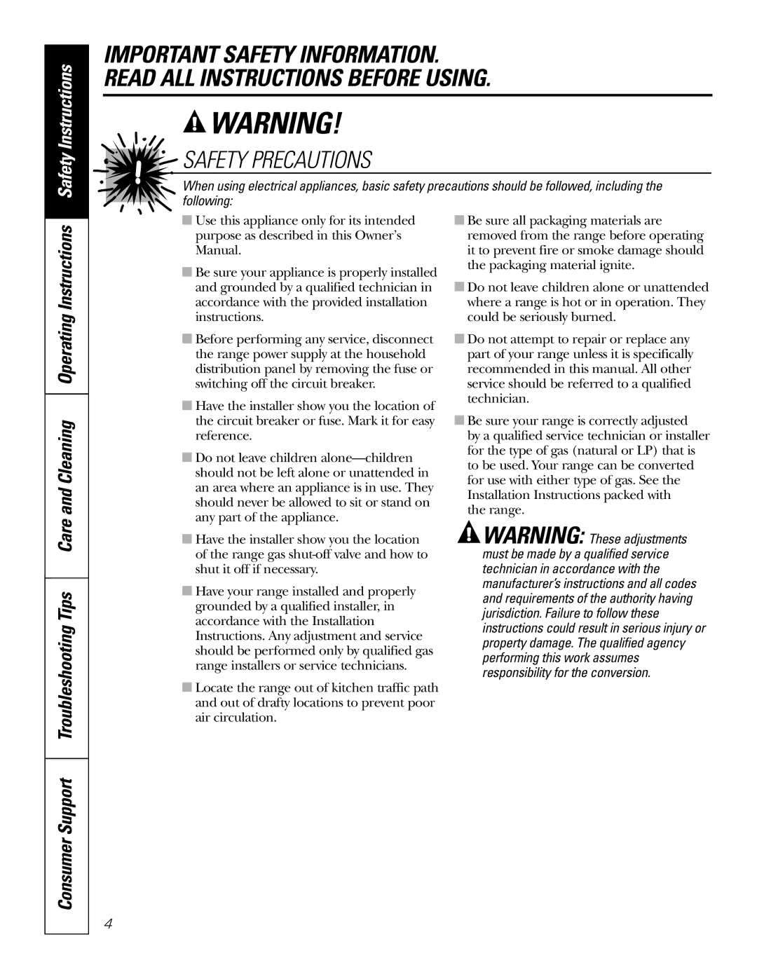 GE J2S968 manual Manufacturer’s instructions and all codes, Requirements of the authority having 