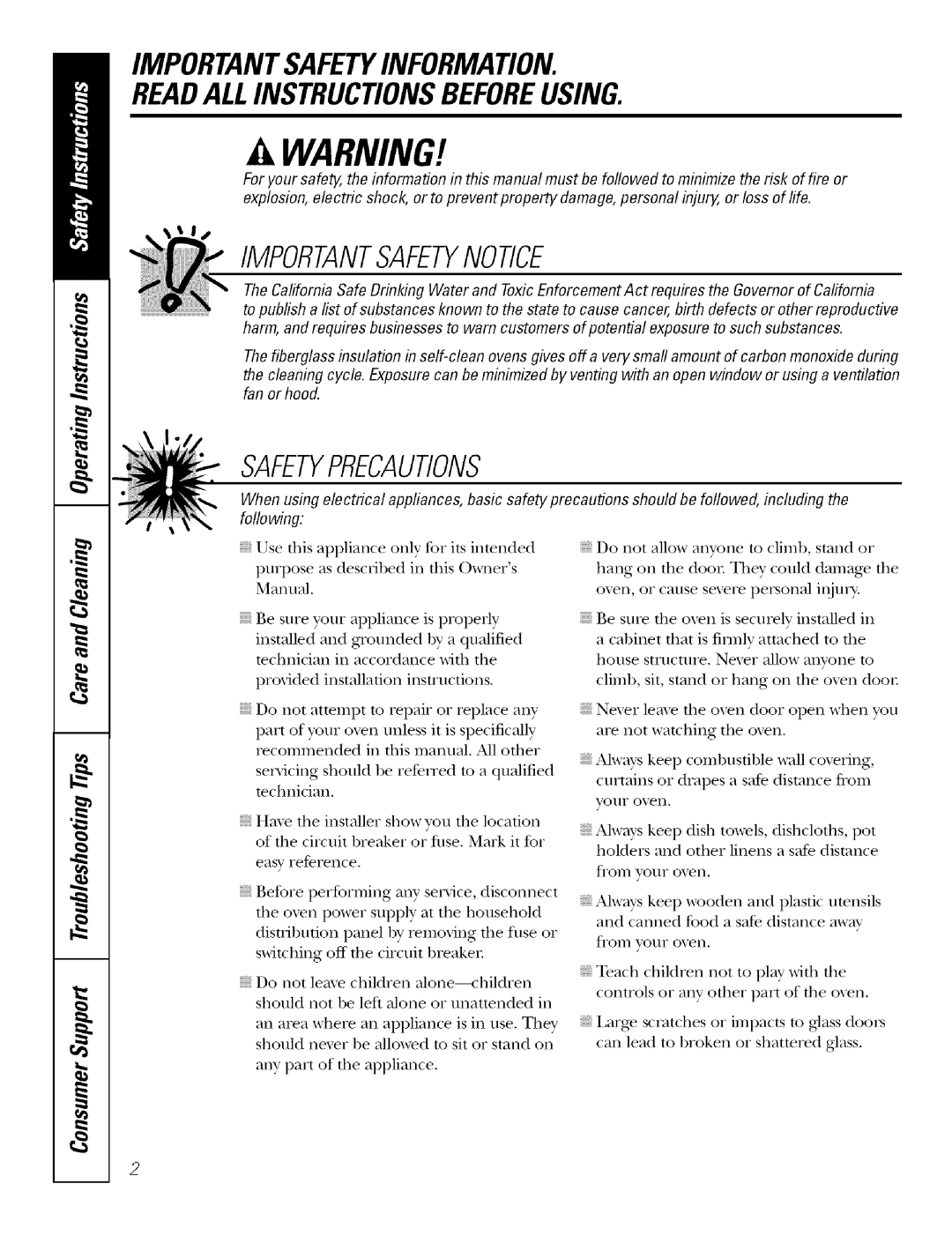 GE J7912-30 manual Importantsafetyinformation Readallinstructionsbeforeusing 