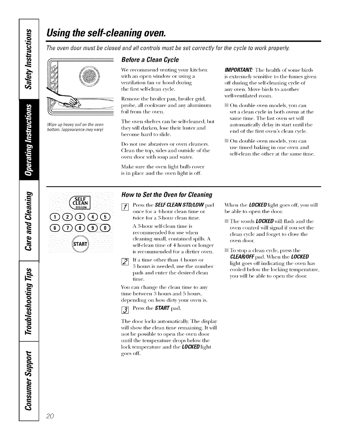 GE J7912-30 Usingthe self-cleaning oven, Before a Clean Cycle, How to Set the Oven for Cleaning, Bottom.appearancemayvary 