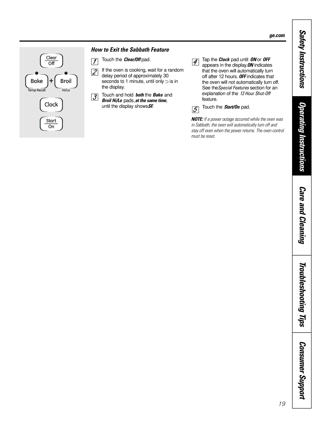 GE EER4000, JB660, JB650, JB640, EER4001, EER2002, EER2001 owner manual How to Exit the Sabbath Feature, Ge.com 