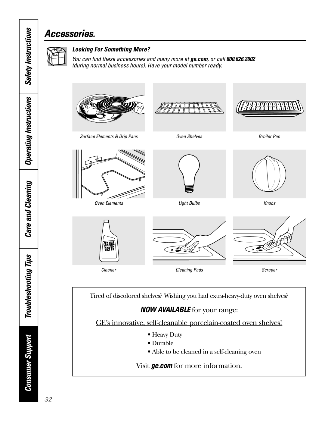 GE EER2002, JB660, JB650, JB640, EER4001, EER4000, EER2001 owner manual Accessories, Looking For Something More? 