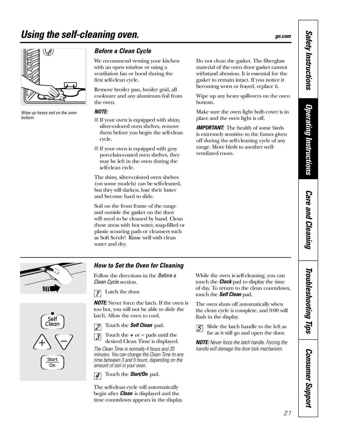 GE JB670, JB645, JB680 owner manual Using the self-cleaning oven, Before a Clean Cycle, How to Set the Oven for Cleaning 