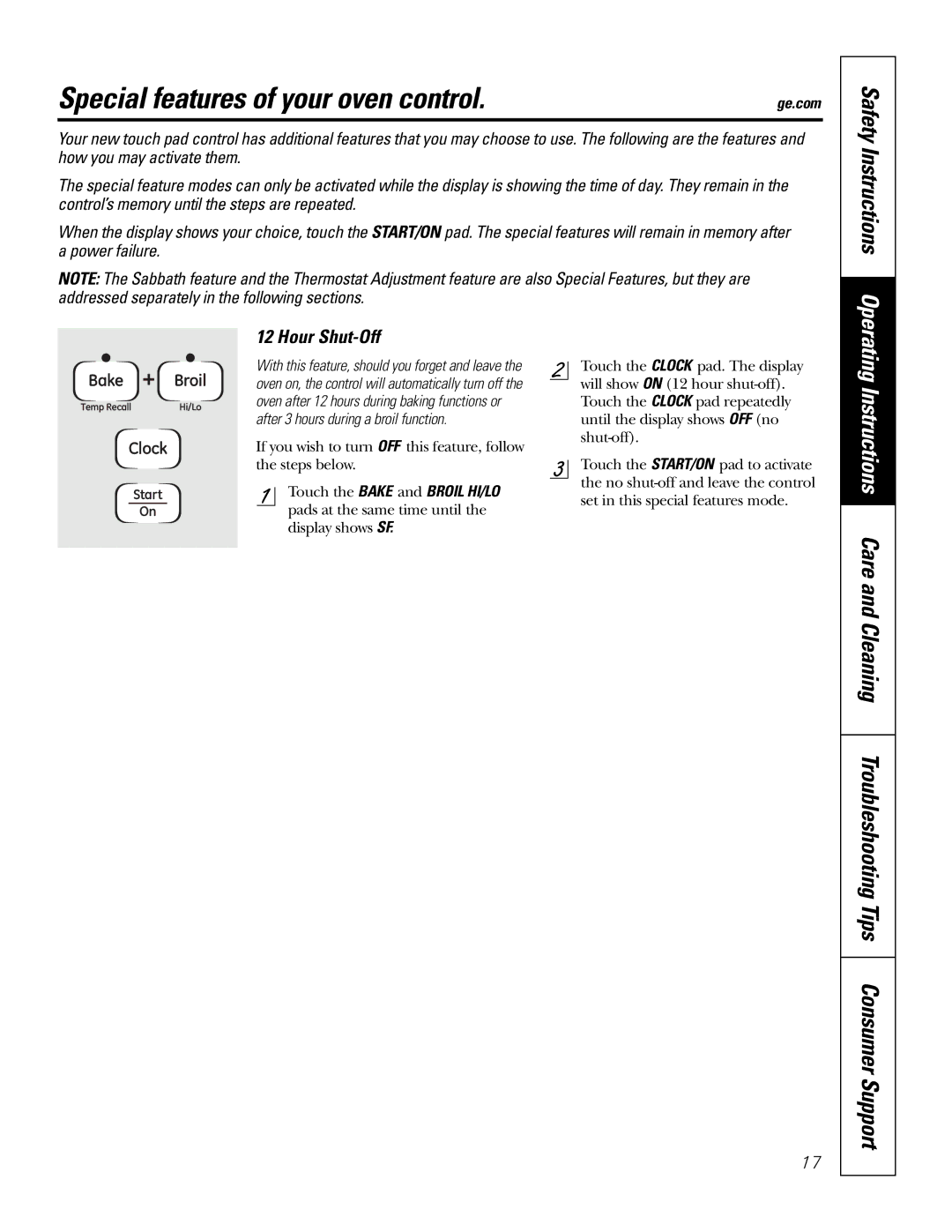 GE JB720, JB730, JB690 owner manual Special features of your oven control, Hour Shut-Off 