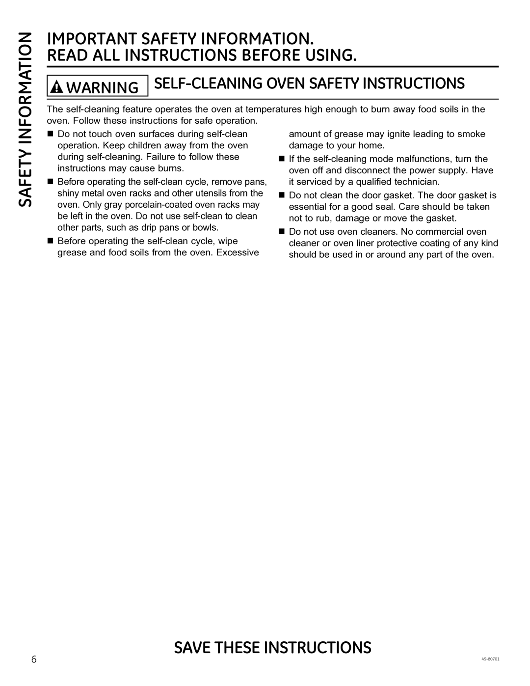 GE JB850, JB870, PB950 owner manual Information 