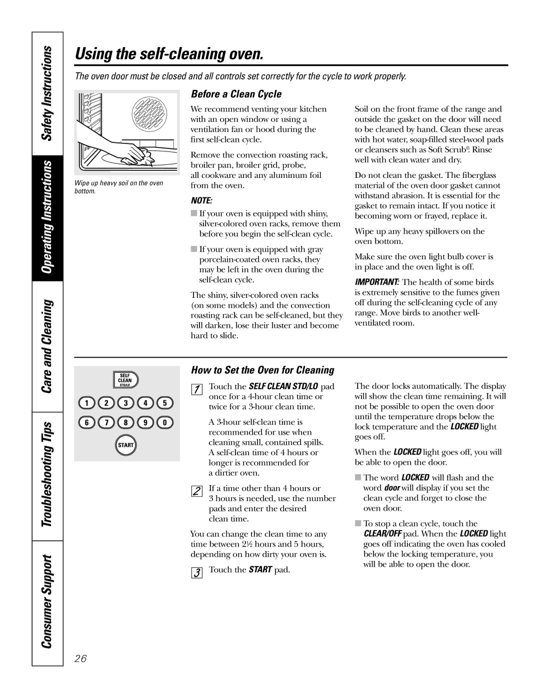 GE JB905 owner manual Using the self-cleaning oven, Before a Clean Cycle, How to Set the Oven for Cleaning 