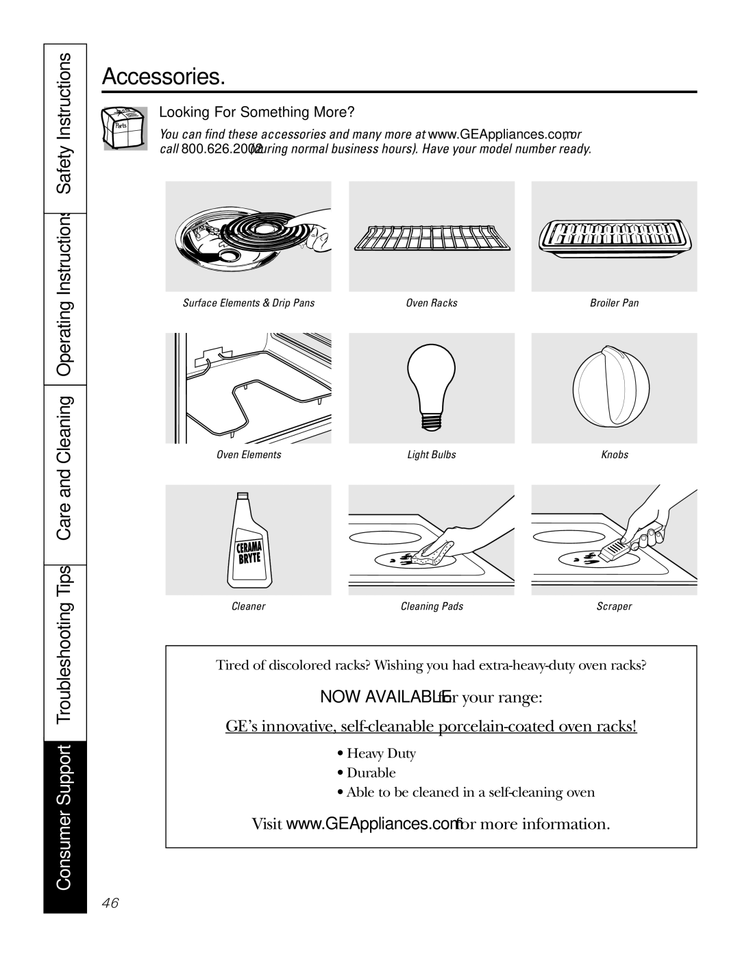 GE JB910 owner manual Accessories, Looking For Something More? 