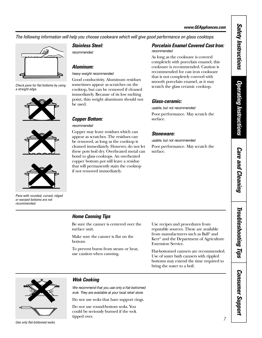 GE JB910 owner manual Safety, Troubleshooting Tips, Instructions Operating Instructions Care and Cleaning 