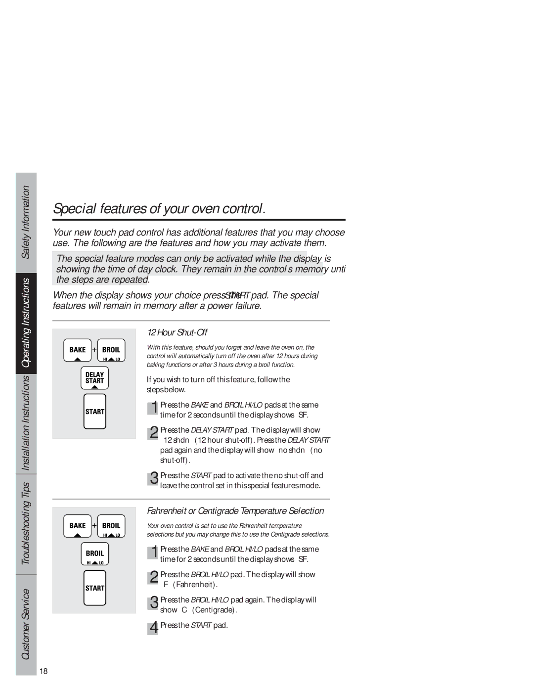 GE JB940 owner manual Special features of your oven control, Hour Shut-Off 