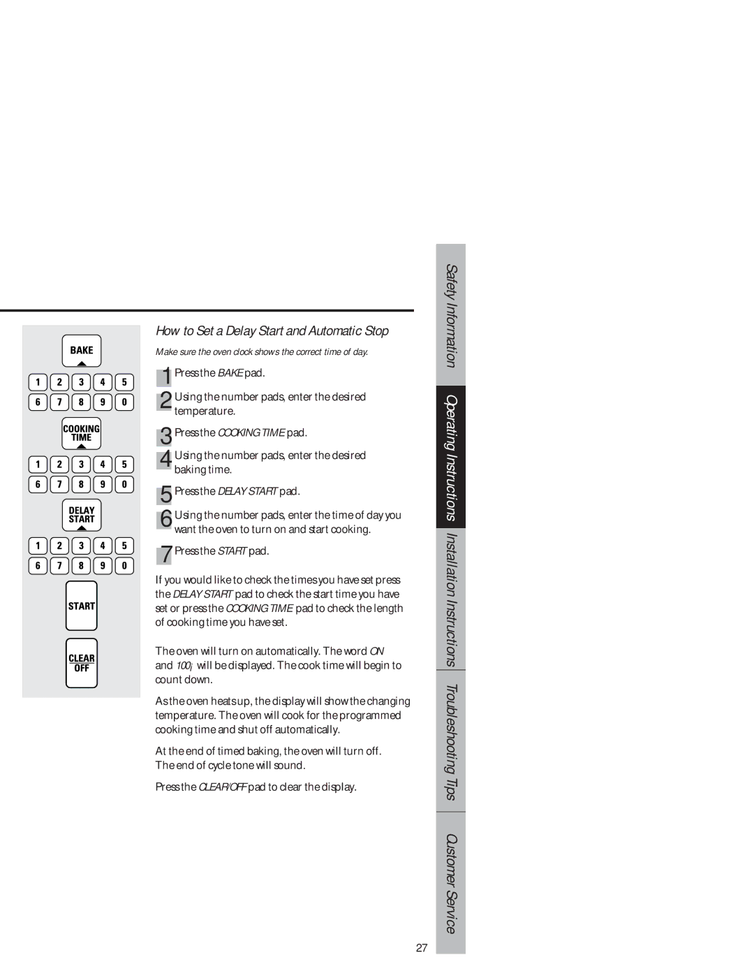 GE JB940 owner manual How to Set a Delay Start and Automatic Stop 