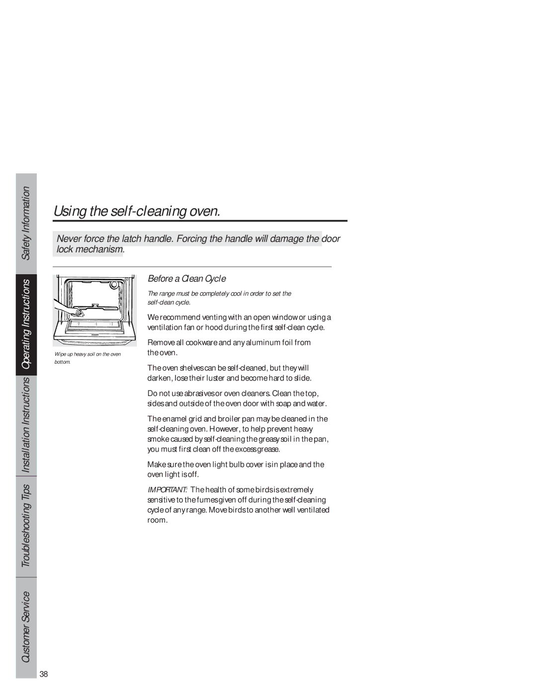 GE JB940 owner manual Using the self-cleaning oven, Before a Clean Cycle 