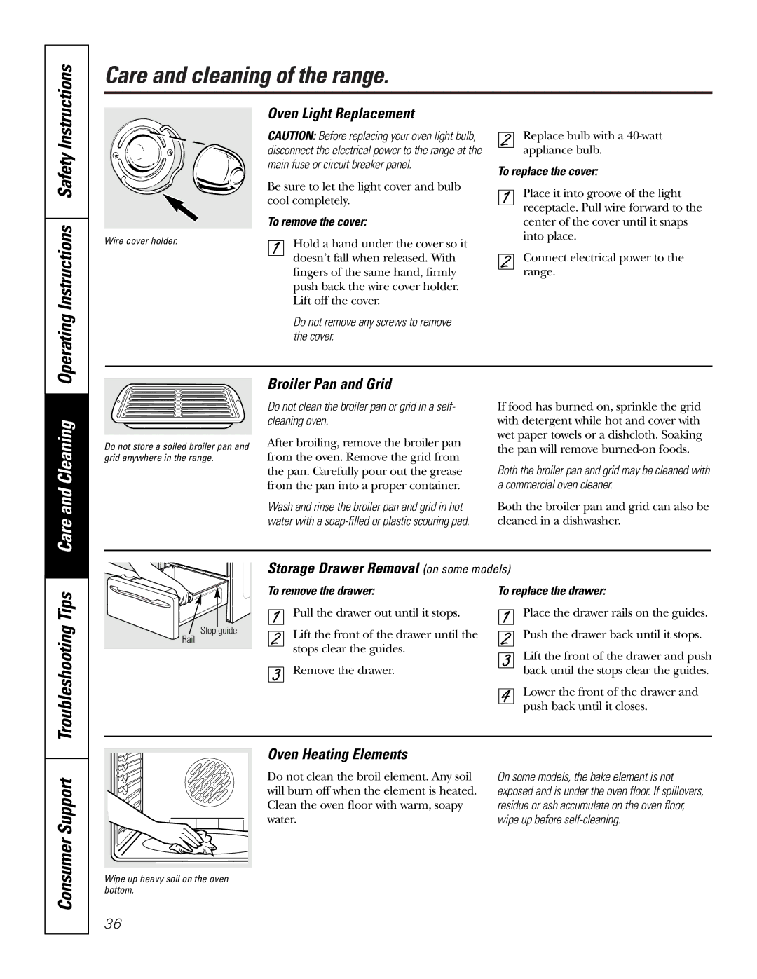 GE JB988 owner manual Operating Instructions Safety, Troubleshooting 