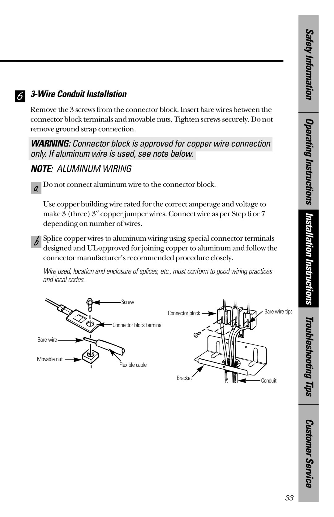 GE JBS26, JBC27 owner manual Wire Conduit Installation 