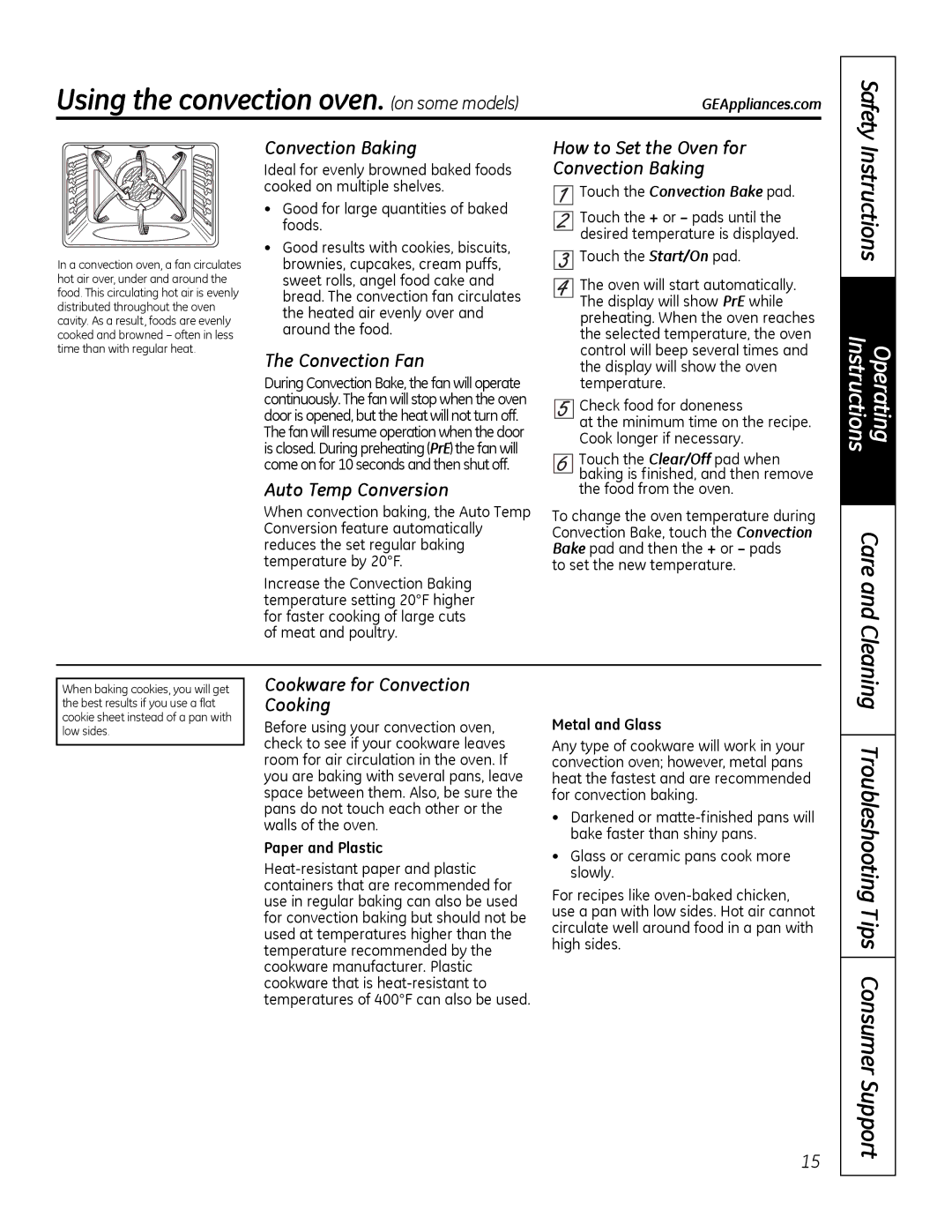 GE 49-80591-2, JBP28DRCC owner manual Using the convection oven. on some models 