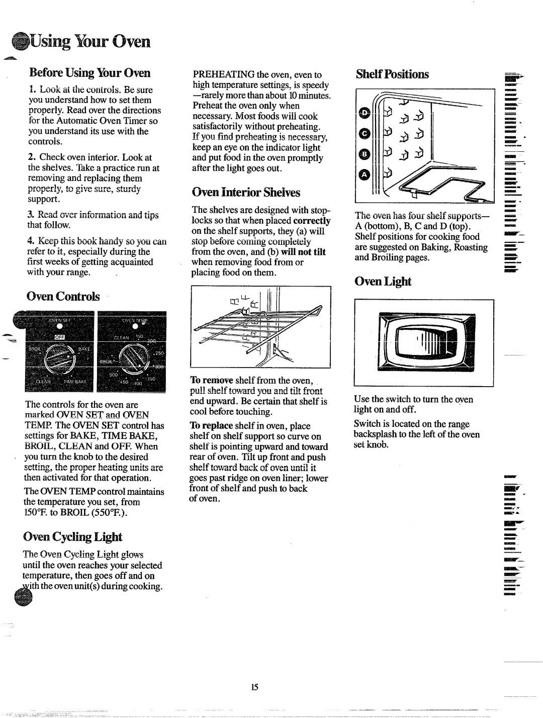 GE JBP28G manual BeforeusingYouroven, OvencyclingL@t, Oven InkriorShelvw, ShelfPositiom, OvenLi@t 