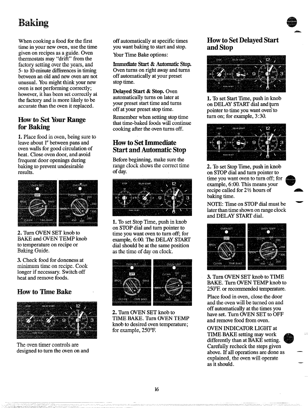 GE JBP28G manual Howto he Bake, Howto Set betiate StartandAutomaticStop 