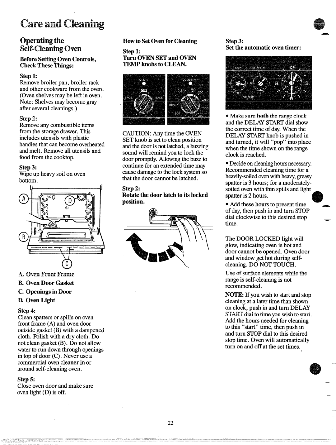 GE JBP28G manual CareandCleaning, Opemtingthe SeIf-CleatingOven, BeforeSettingOvenControls Cl~eckTheseThings 